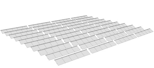 Kollektorfeld einer solaren Großanlage im Freiland