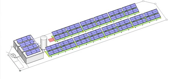 die geplante solare Großanlage in Ulm